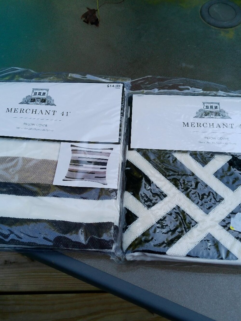 MERCHANT PILLOW COVERS SET OF 2 NEW IN PACKAGE 18X 18 100% COTTON